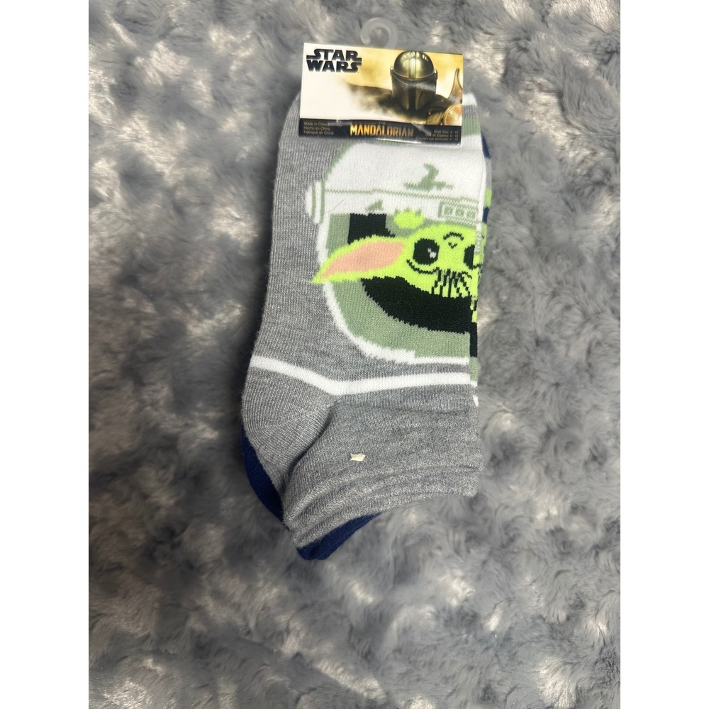 Star Wars The Mandalorian Grogu Baby Yoda 6 Pair Ankle Socks Kids Shoe Size 4-10